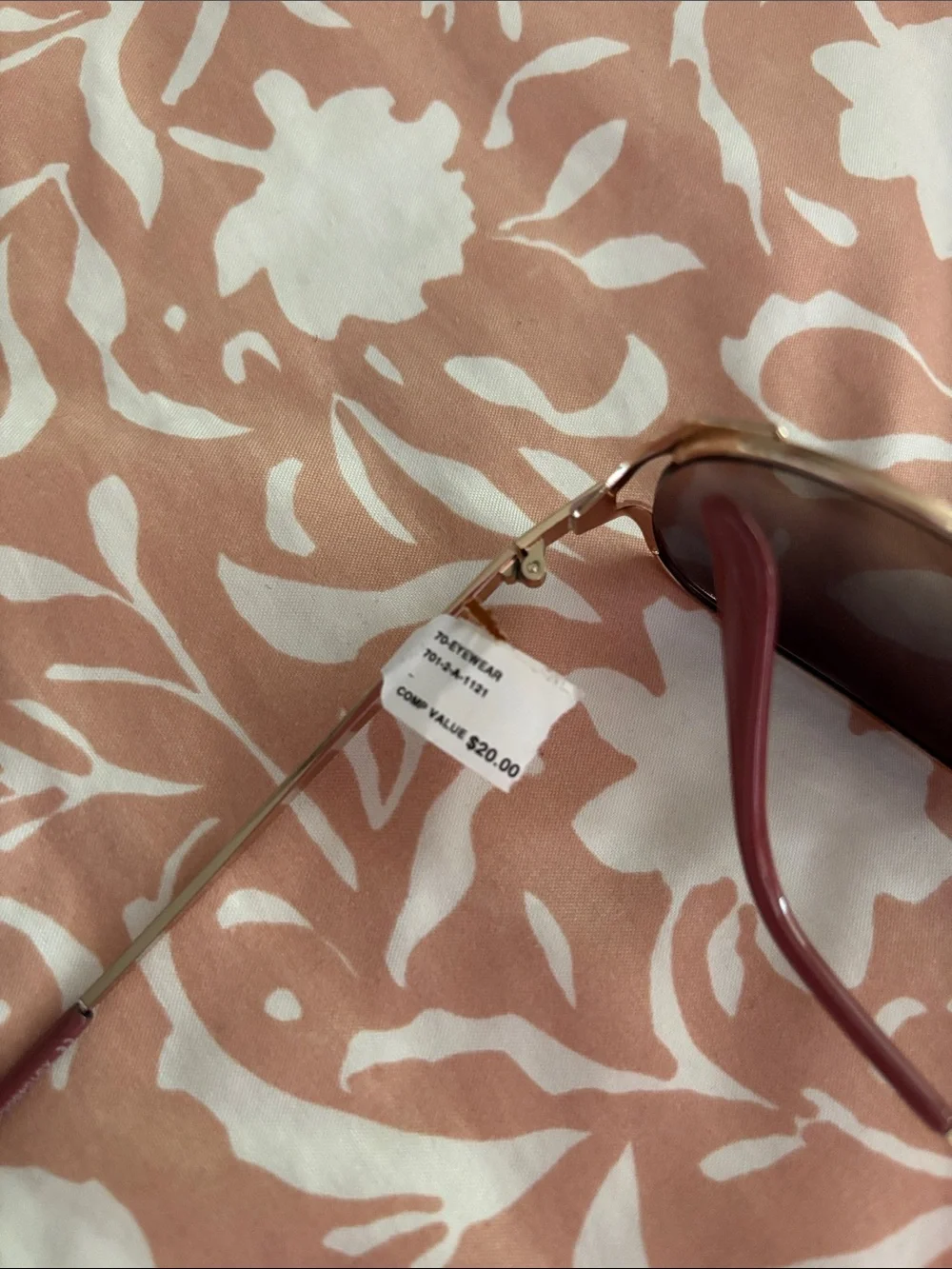 XOXO Pink and Gold Cat-Eye Sunglasses